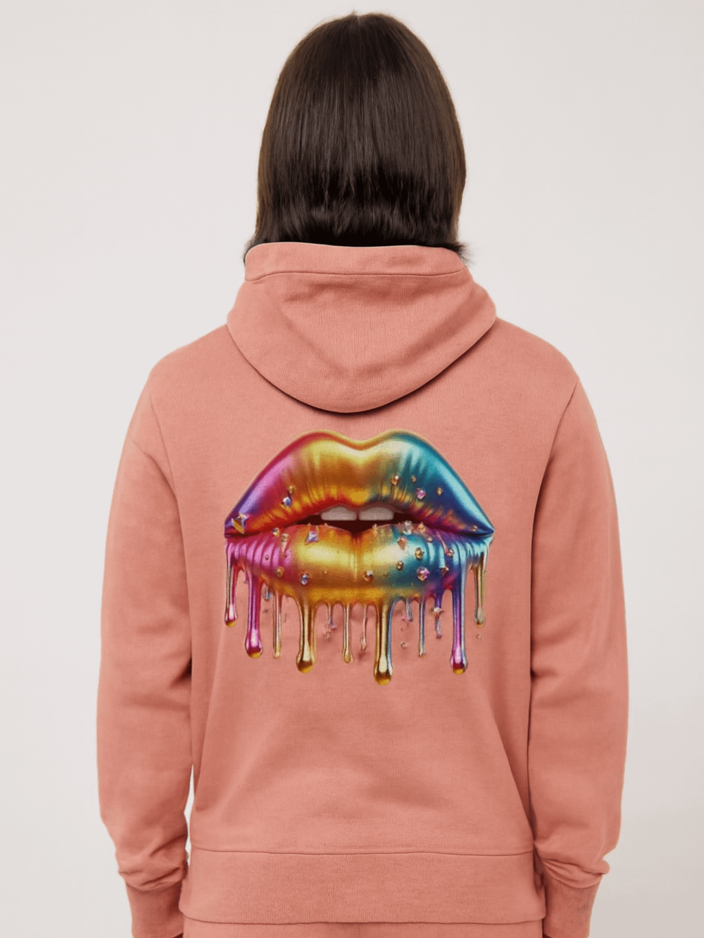 Rainbow Drip Gemstone Lips Hoodie product image (1)