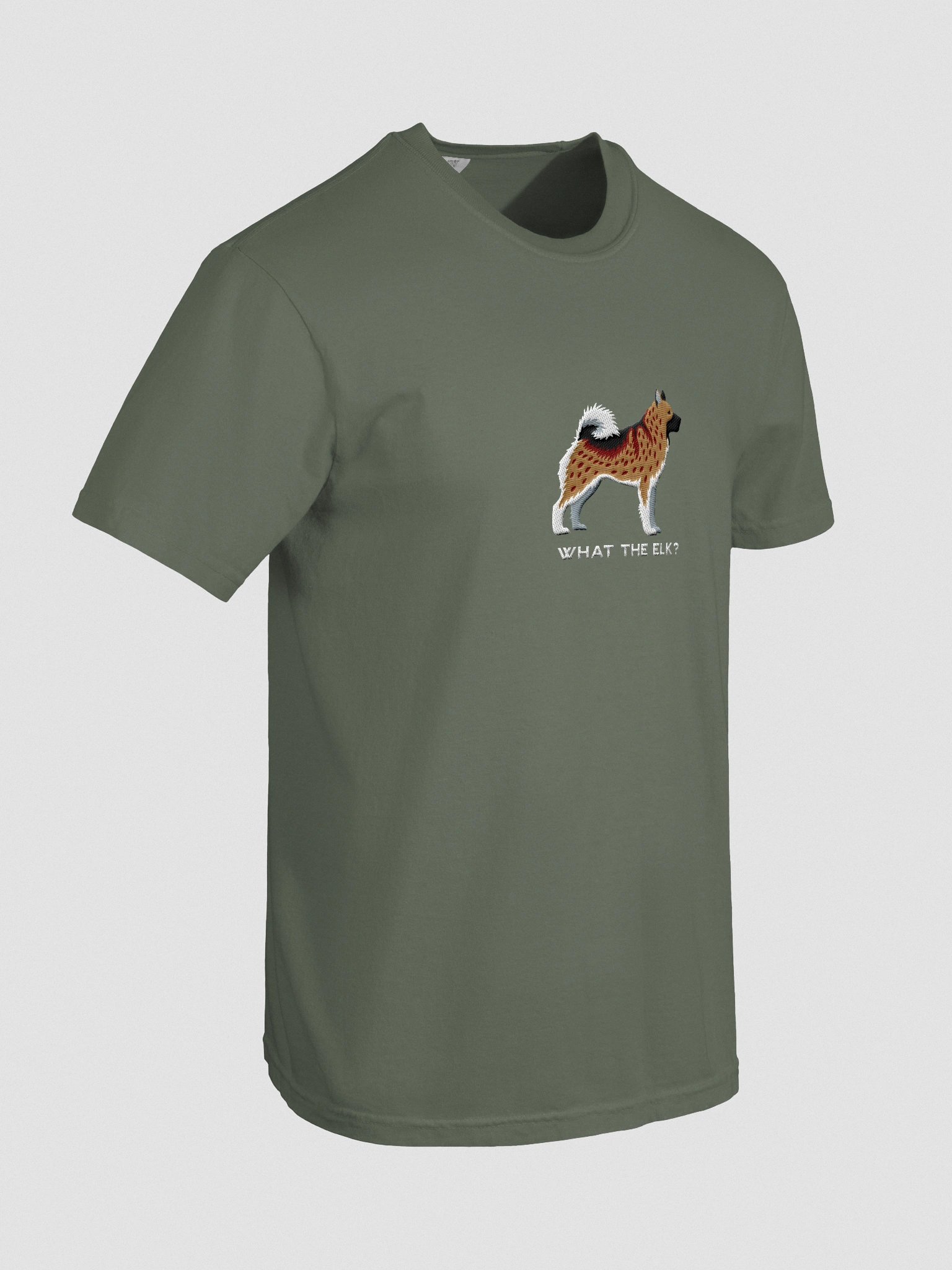 What the Elk? T-Shirt(Embroidered) of a Norwegian Elkhound(Brown) product image (11)