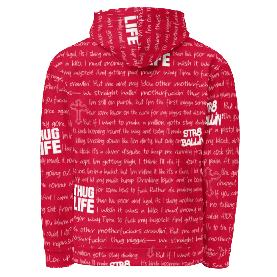 Str8 Ballin' - 2Pac - RED - Unisex Hoodie product image (3)