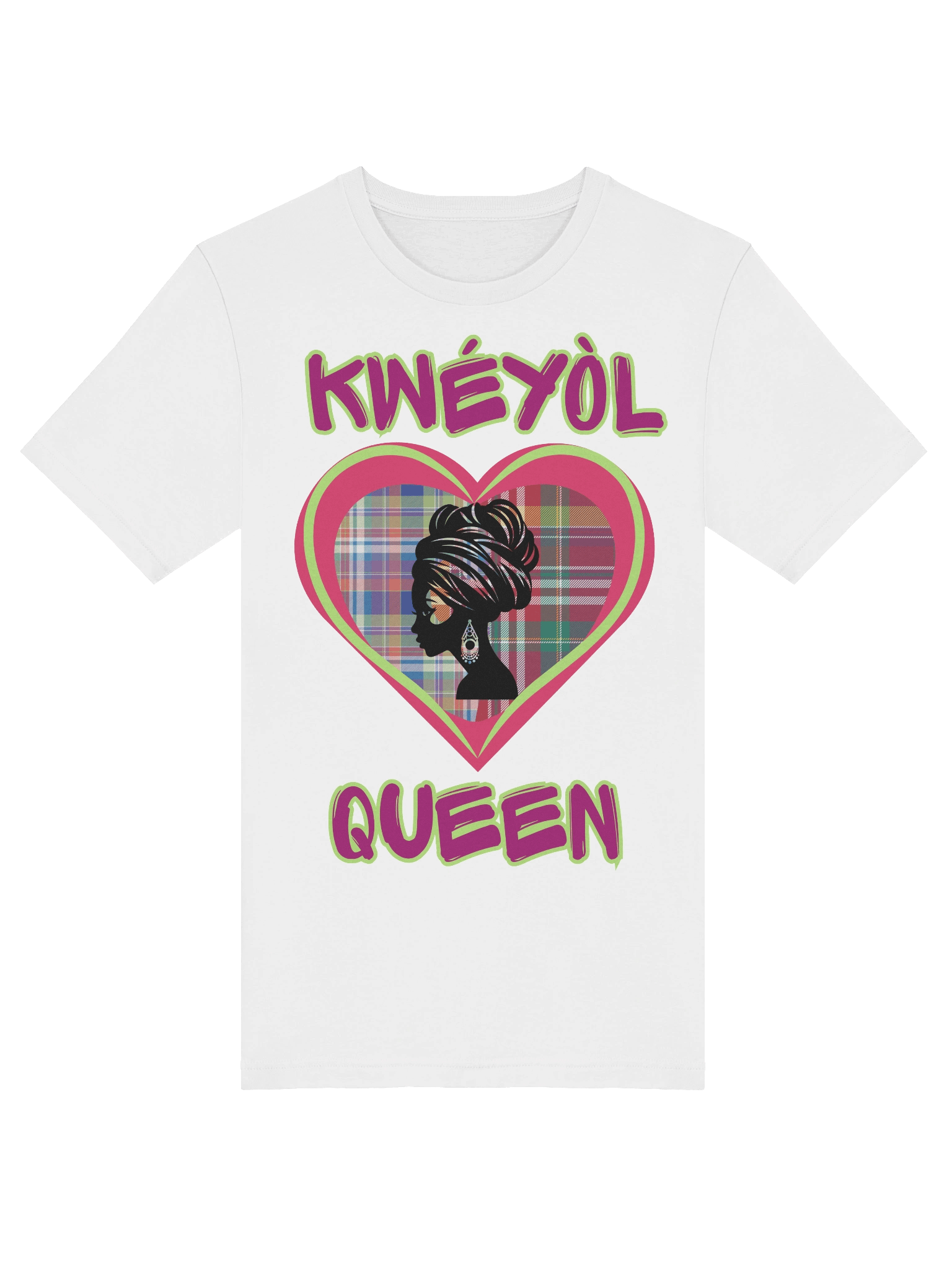 Kwéyòl Queen Heart Silhouette T-Shirt product image (5)