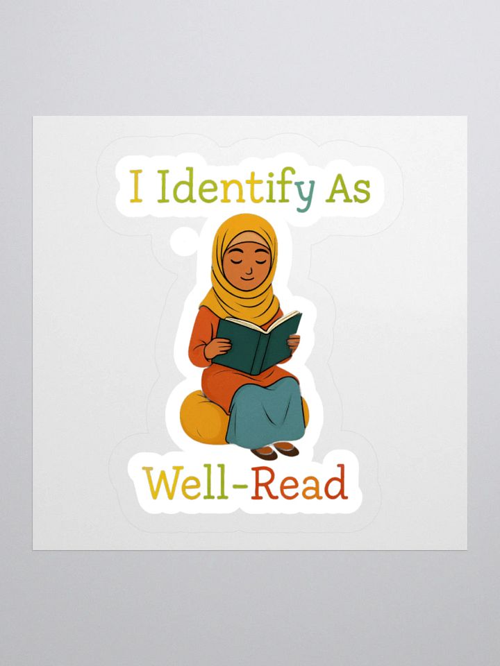 I Identify As Well-Read (Girl in Hijab Reading) Sticker product image (1)