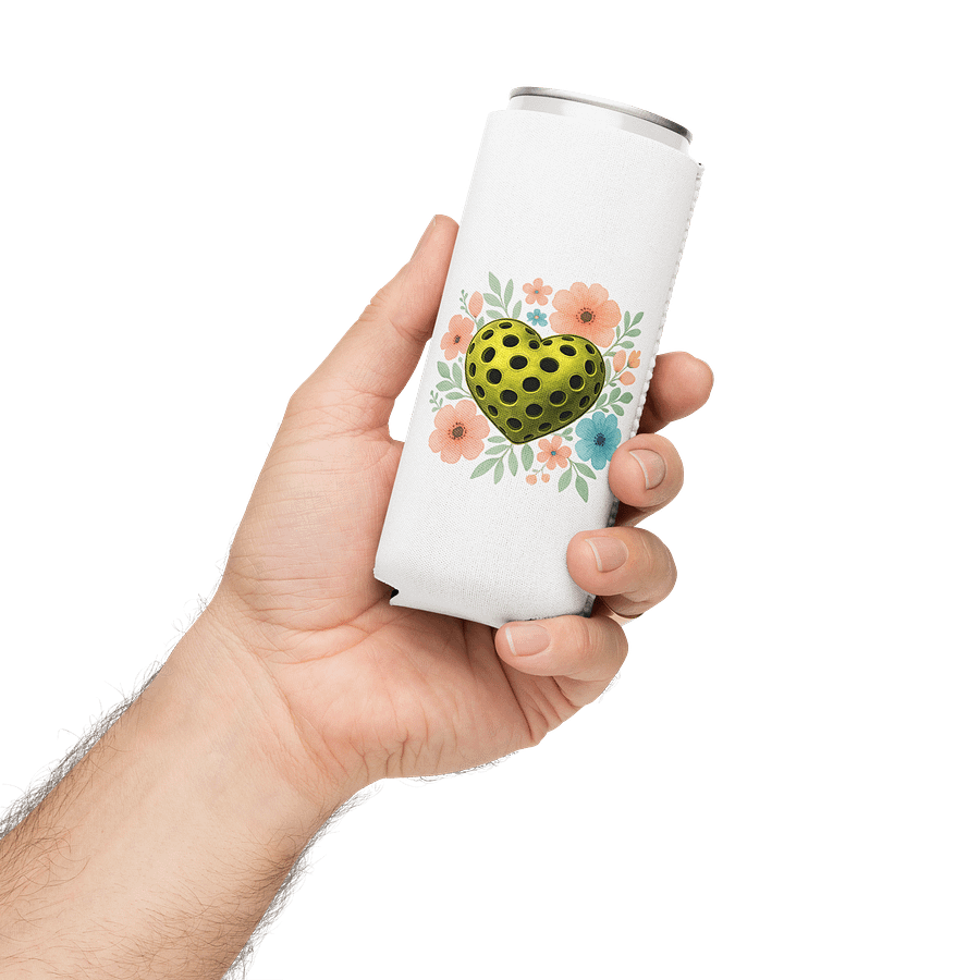 Pickleball Heart Flowers Floral Coozie Can Cooler product image (3)