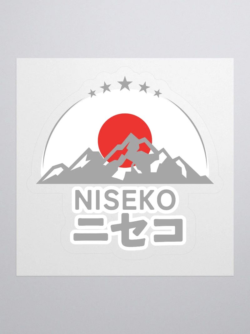 Niseko Ski Resort Travel Sticker for Suitcases, Five Star Mountain Gray