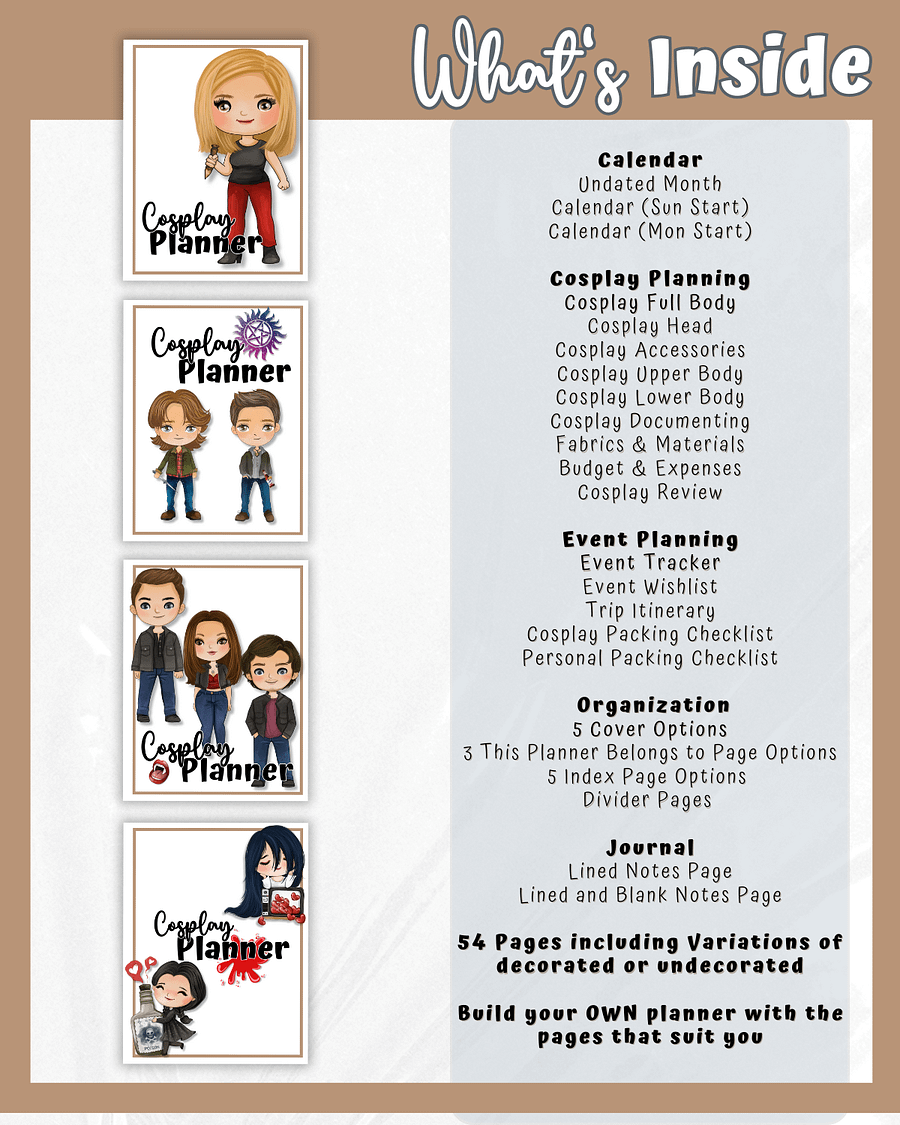 Monster Hunter Cosplay Planner – Brown Edition | 54-Page Printable PDF product image (3)