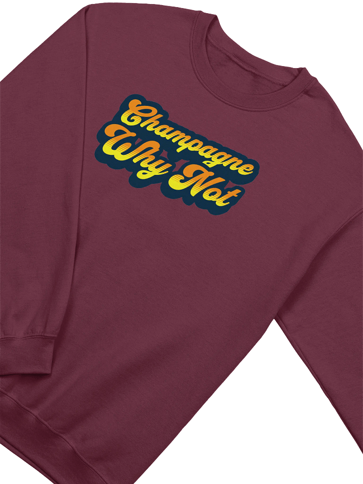 "Champagne, Why Not?" Funny Wine Quotes Sweatshirt for Wine Lovers product image (1)