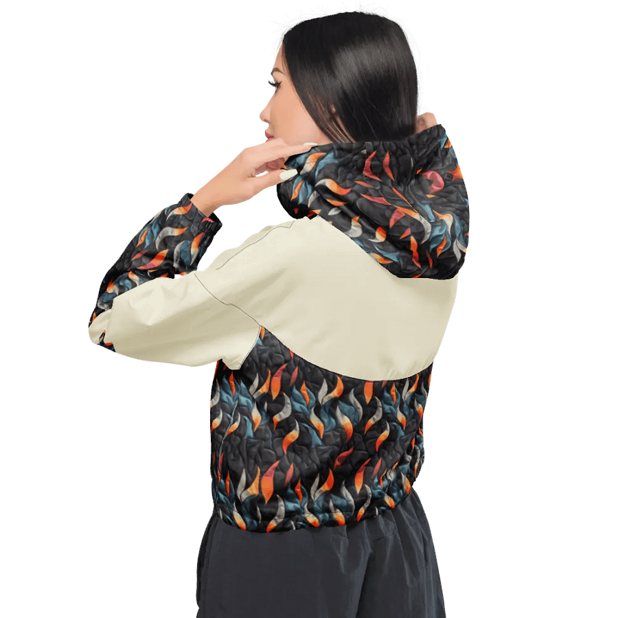 Girl On Fire Cropped Hoodie Windbreaker product image (3)