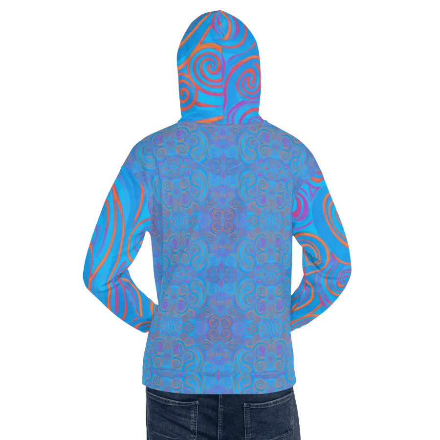 Funky Blue Dreams Liquid Tie-Dye Hoodie product image (5)