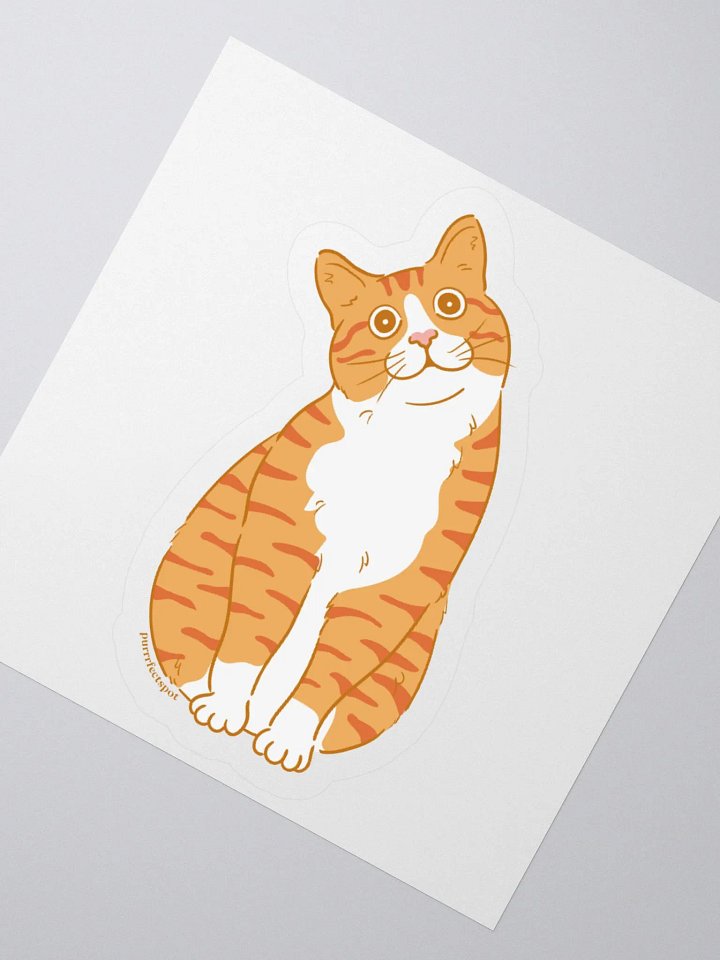 Curious Orange Tabby Cat Sticker - Funny Head Tilt Cat product image (2)