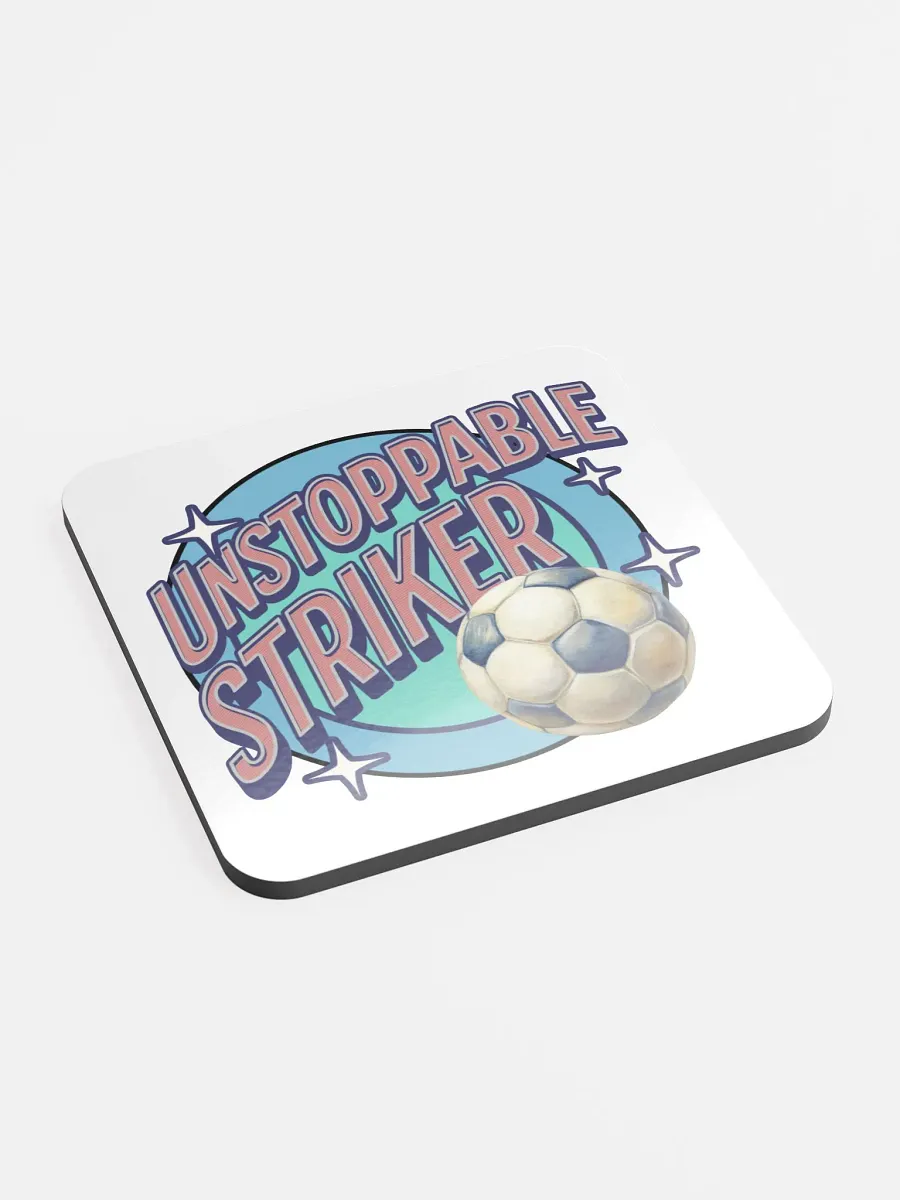 Unstoppable Striker Soccer Cork Coaster product image (2)