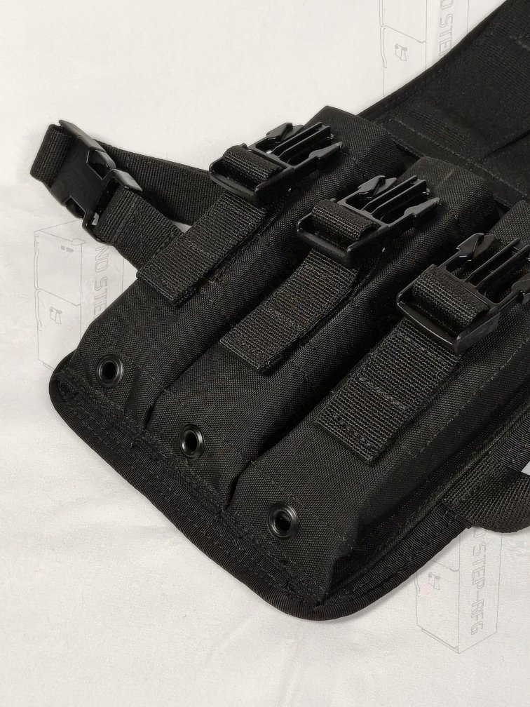 'Ready to ship' Drop leg triple MP5 Pouch, Black product image (4)