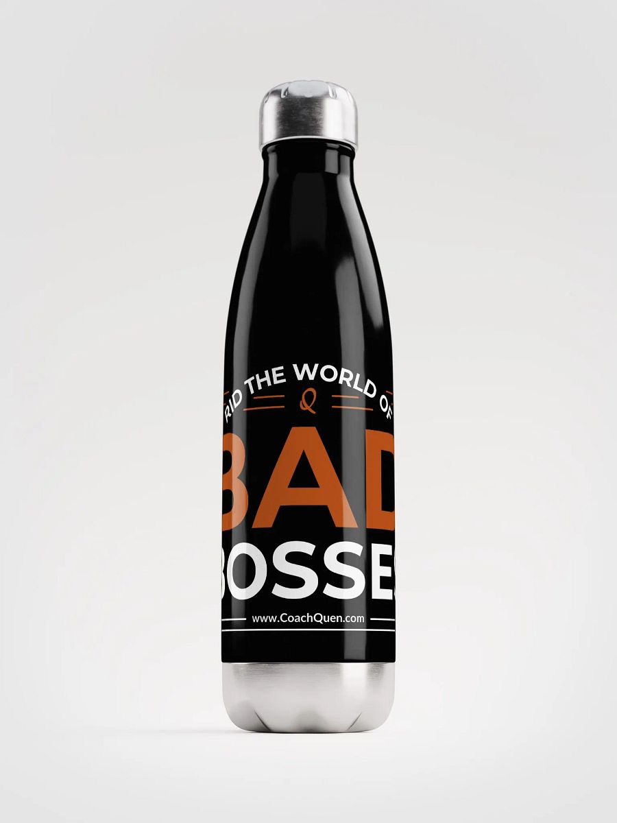 Rid the World of Bad Bosses White Logo Stainless Steel Water Bottle product image (3)