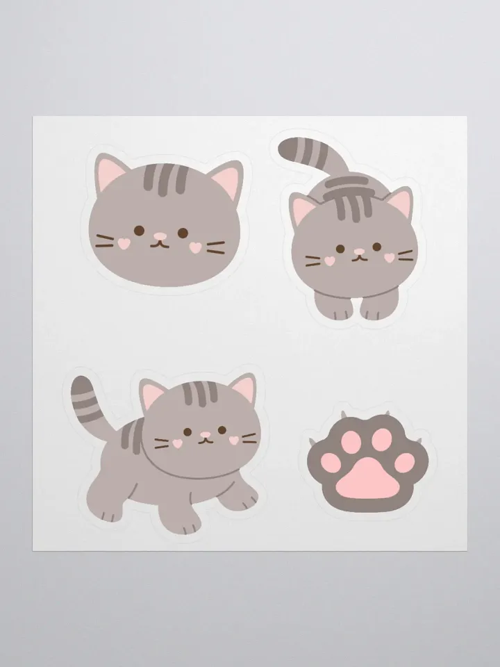 Gery cat stickers product image (4)