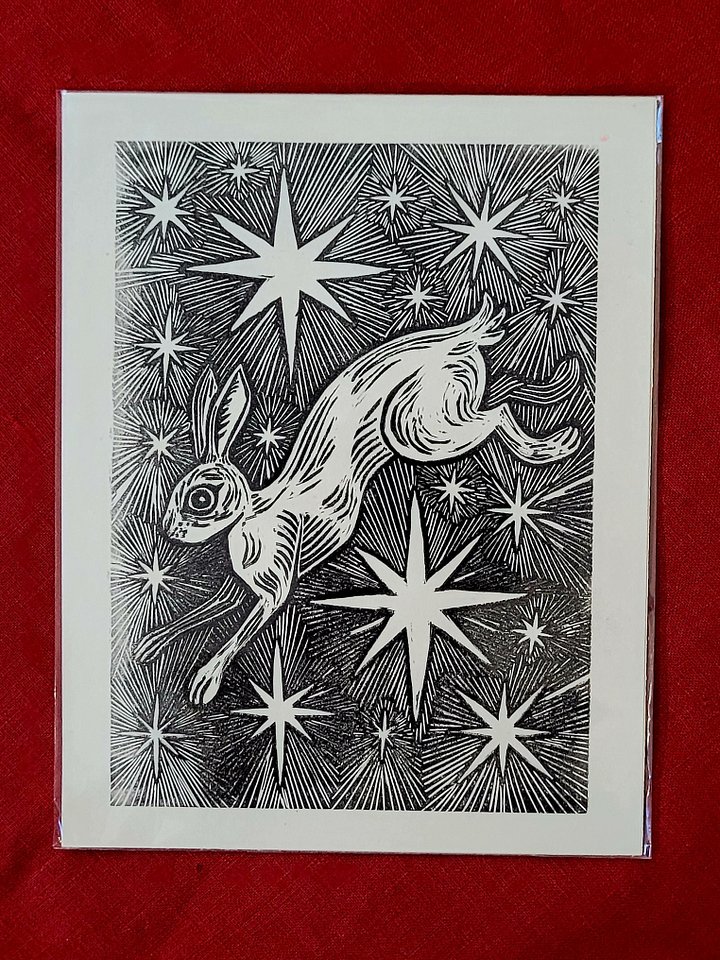 Starry Rabbit Lino Print/Patch product image (2)