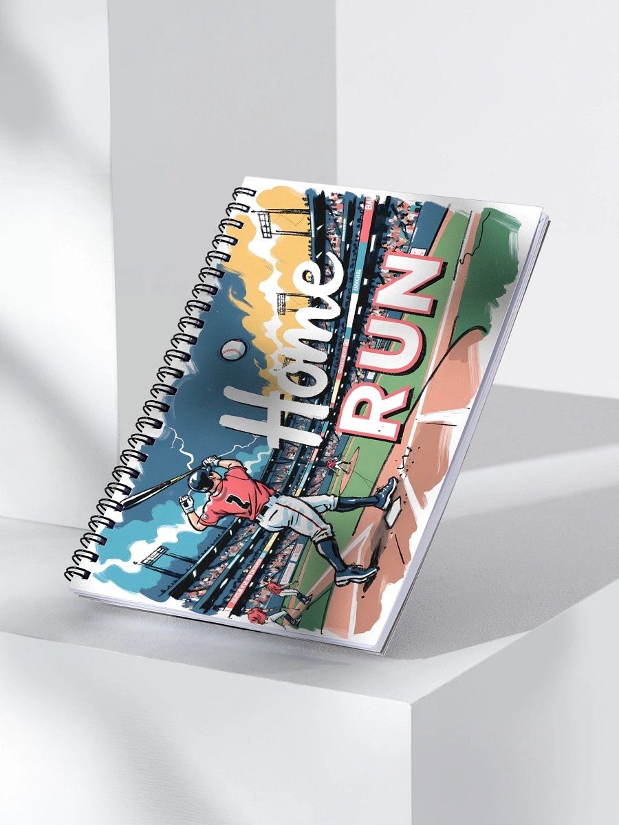 Dramatic Baseball Swing: Sunset Home Run Spial Notebook product image (3)