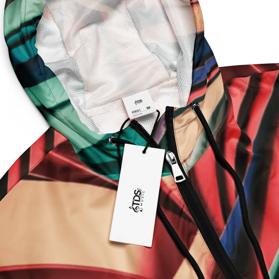 TDS Music Women's Cropped Windbreaker - Vibrant Abstract Design, Lightweight & Water-Resistant | XS–2XL product image (9)