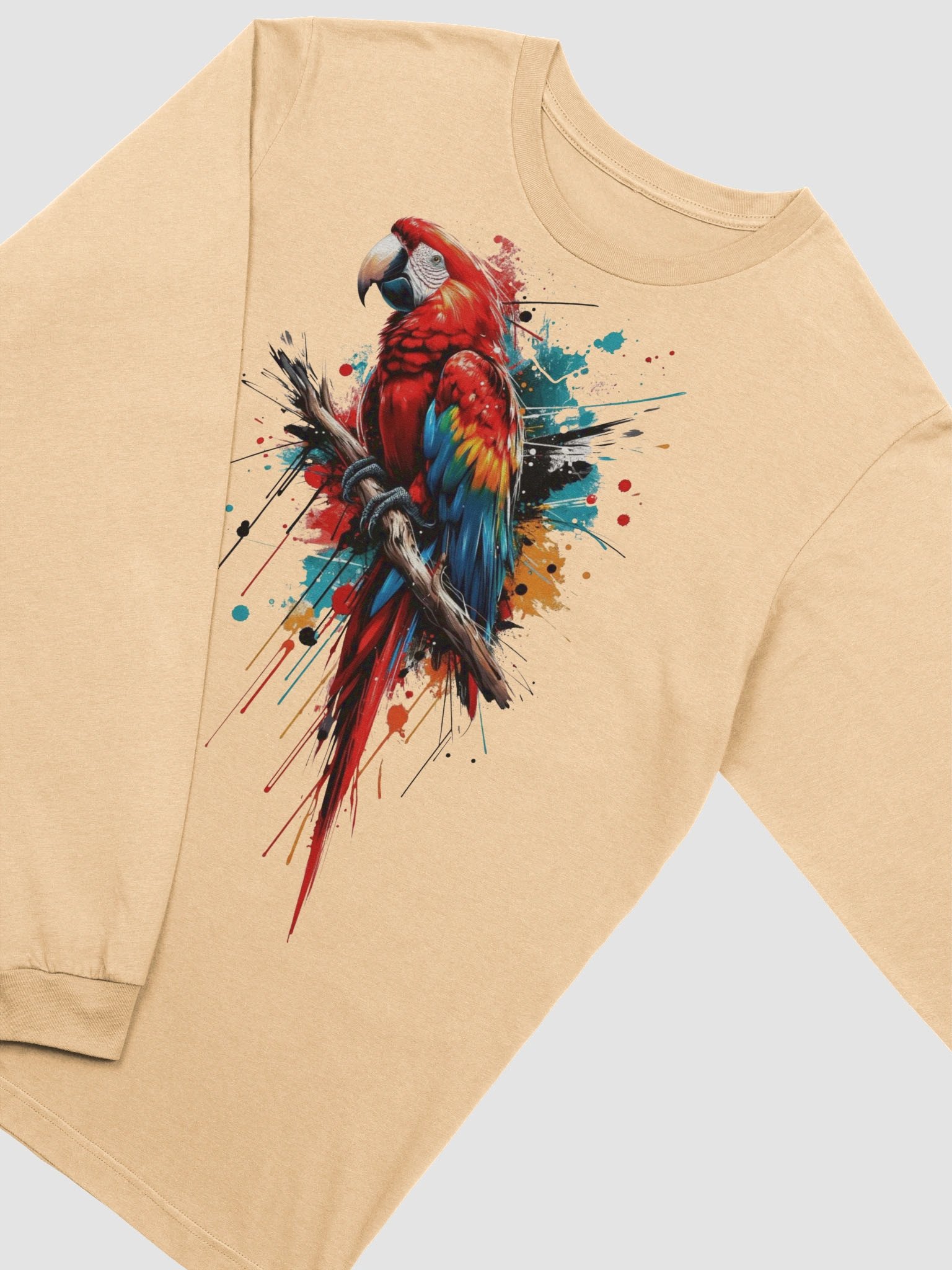Vibrant Parrot Splash Long Sleeve T-Shirt product image (2)