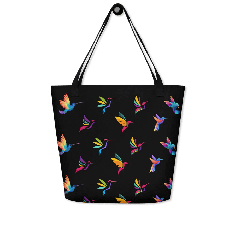 Vibrant Flight Large Tote Bag for hummingbird lovers product image (5)