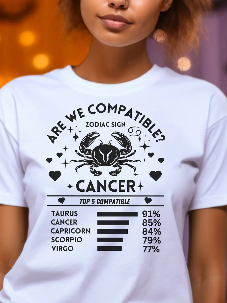 Cancer Zodiac Sign Romantic Compatibility T-Shirt - Bella Canvas 3001 Unisex Staple T-Shirt - Light Colors product image (1)