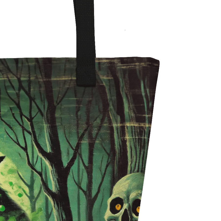Cauldron Monster Large Halloween Tote Bag (Distressed Look) product image (9)