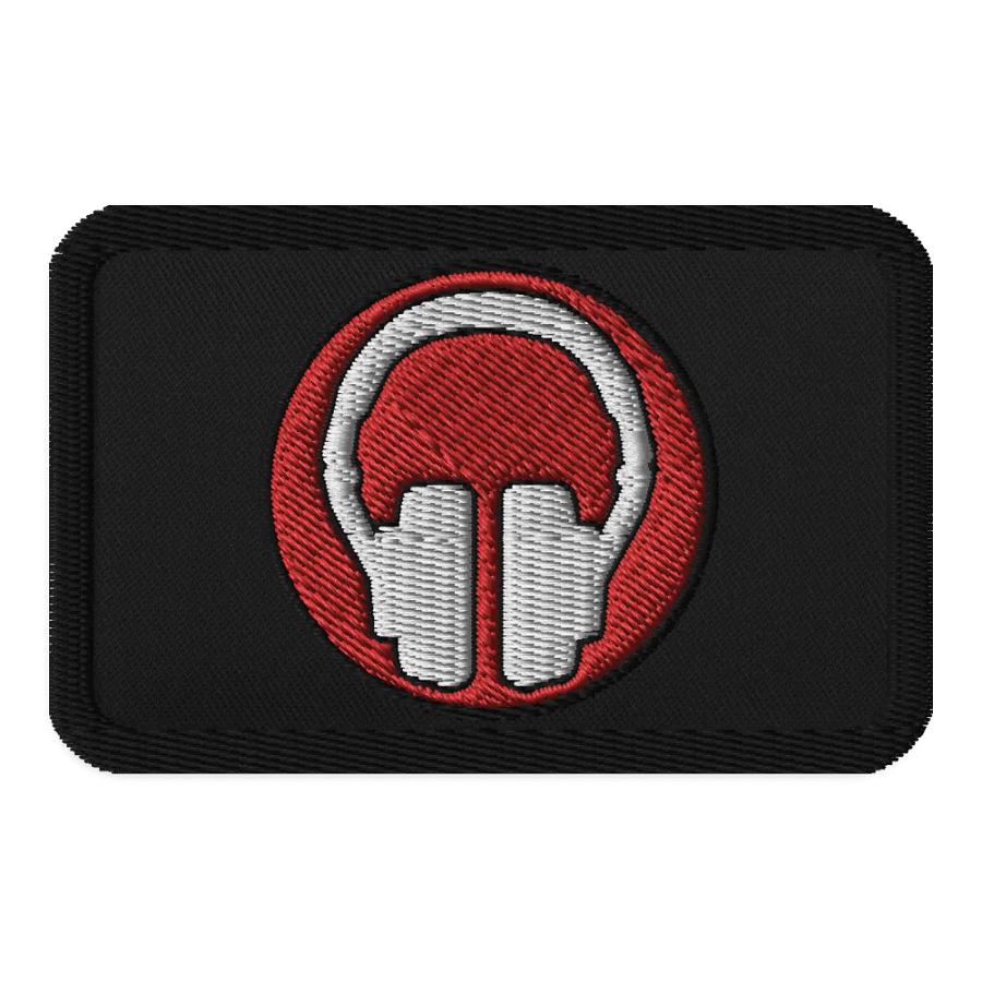 Headphones Embroidered Patch (Rectangle) product image (1)