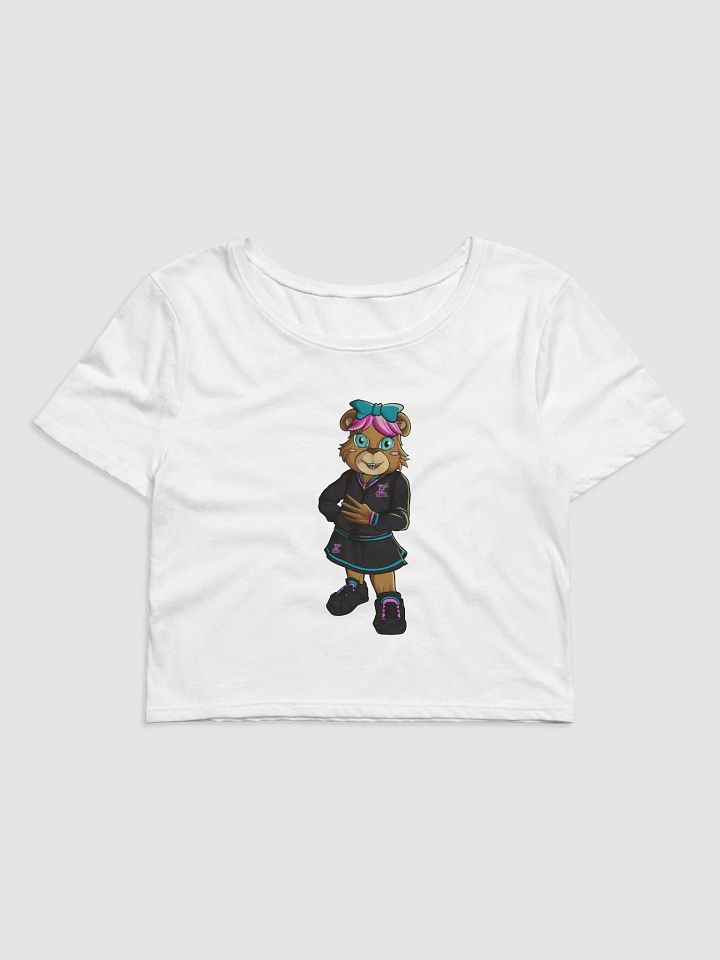 Standing Girl Bear White Bella+Canvas Women's Crop Tee product image (1)