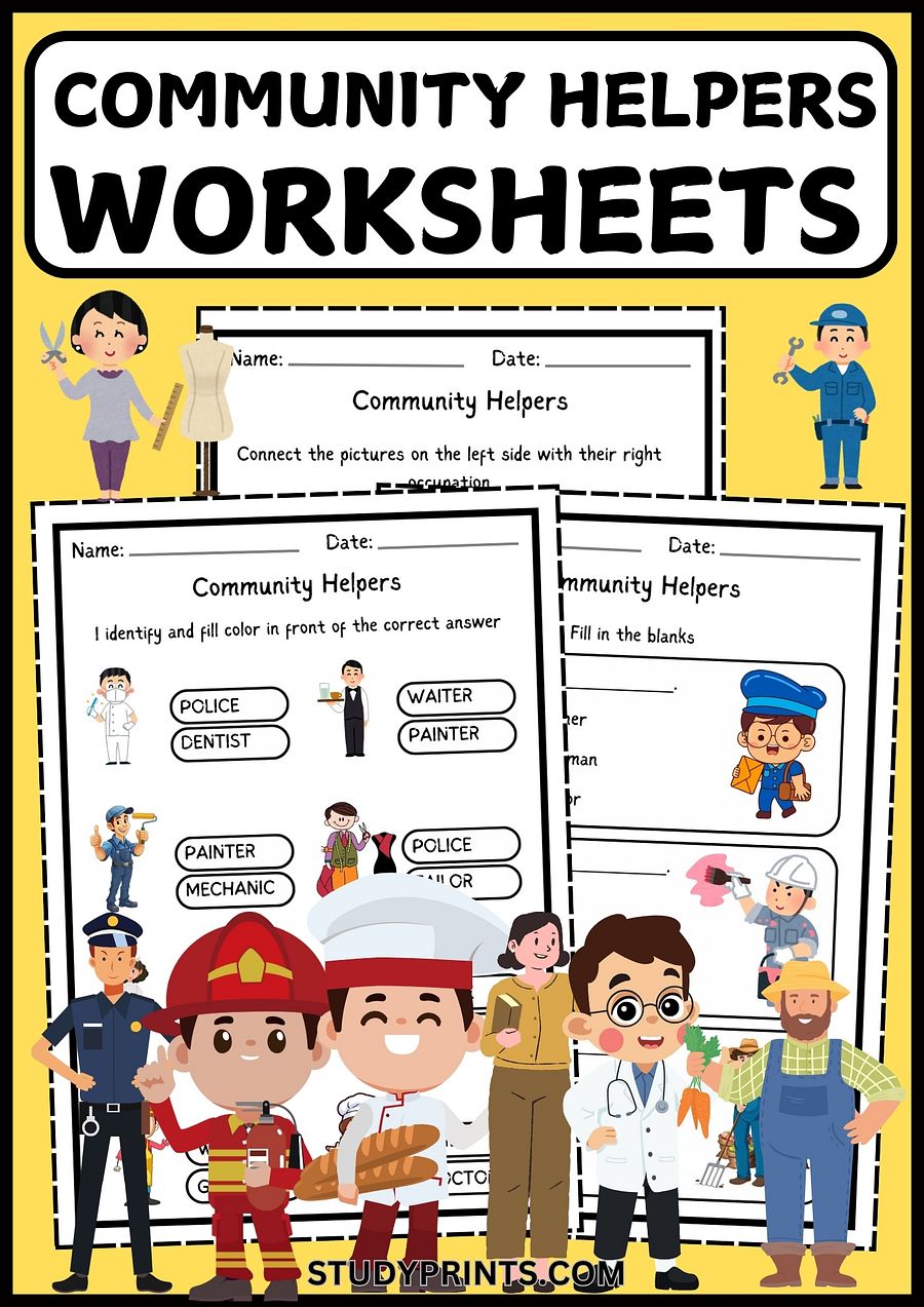 Community Helpers Worksheets Activities – Engaging Printables for Kids product image (1)