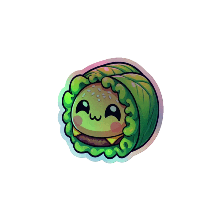 Lettuce Burger Cutie Holographic Sticker Sheet product image (1)