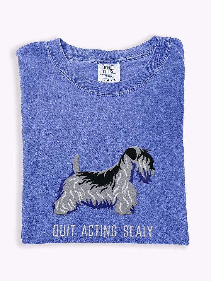 Quit Acting Sealy T-Shirt(Embroidered) of a Sealyham Terrier(Blue) product image (1)