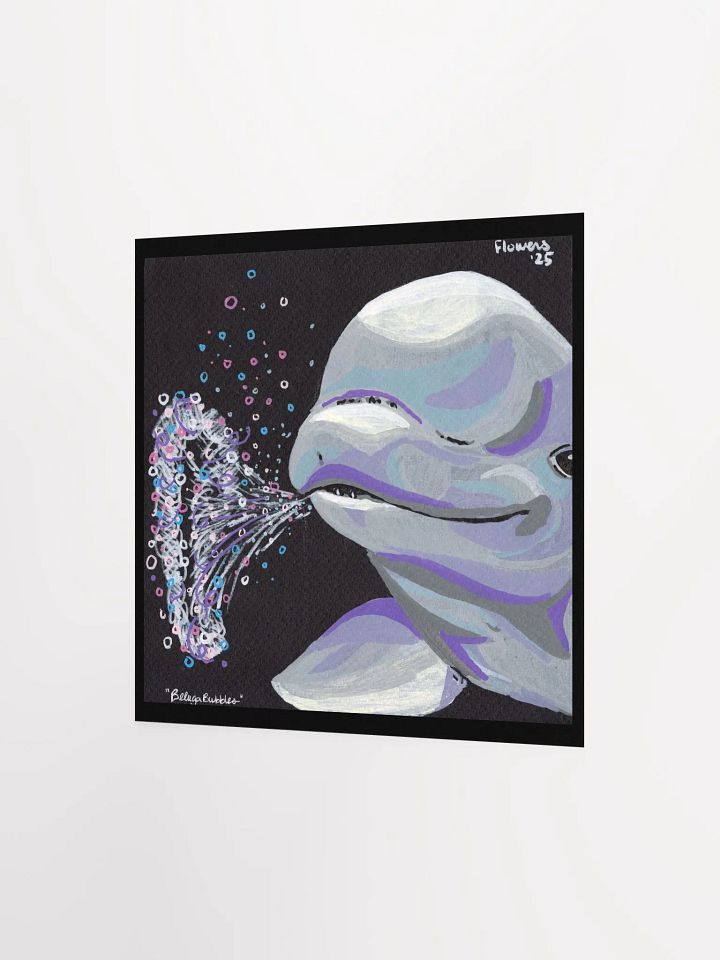 beluga bubbles - acrylic marker on black paper - print product image (6)