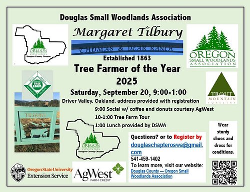 Come celebrate with the Douglas Chapter of Oregon Small Woodlands Association as we honor over 150 years of family ownership ...
