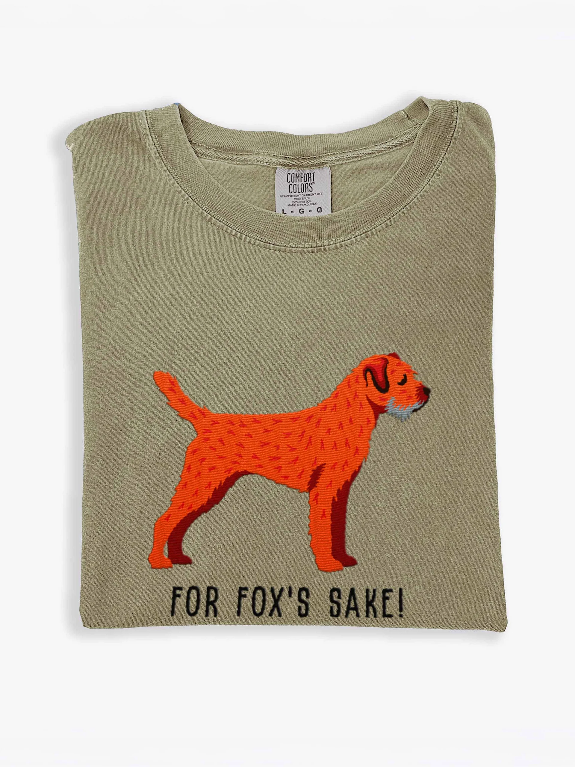 For Fox's Sake T-Shirt(Embroidered) of a Border Terrier(Red) product image (1)