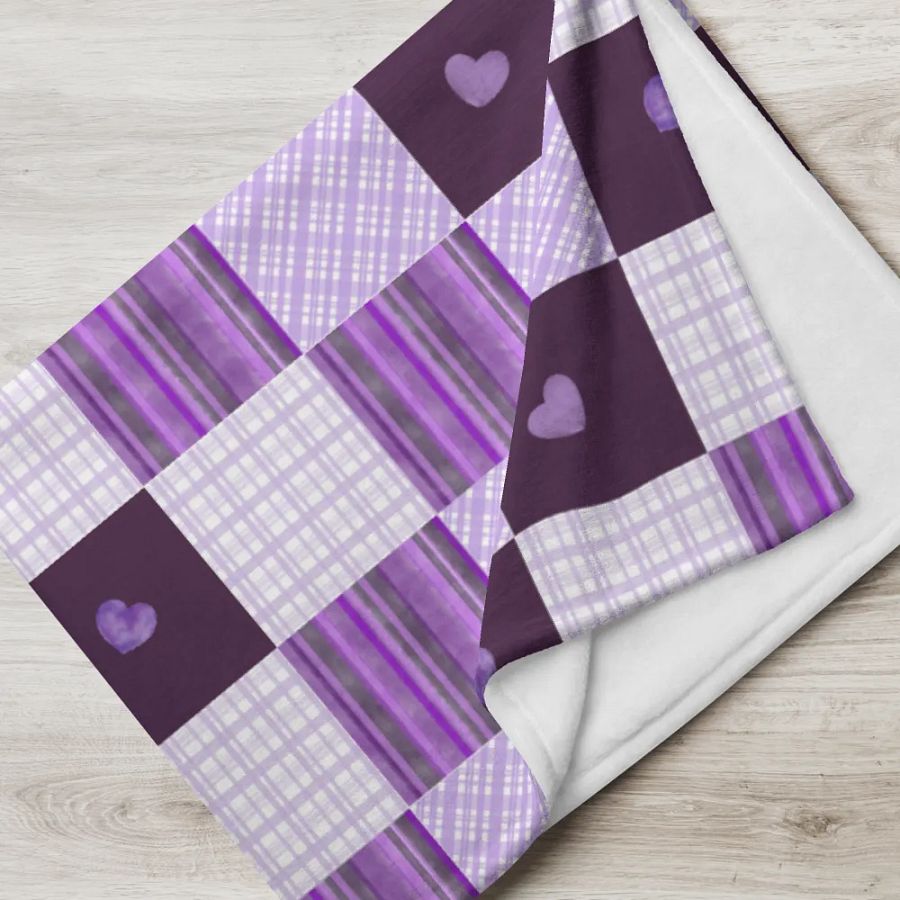 Tranquil Purple Patchwork: Custom Throw Blanket product image (4)