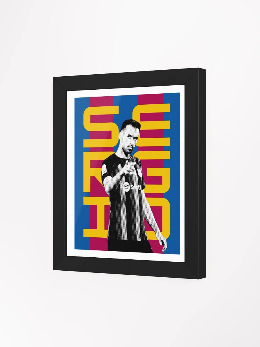 Sergio Busquets BW Barcelona Name Art Framed Print product image (4)