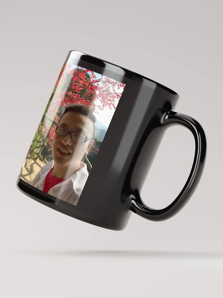 Black Glossy Mug：flower and mountain product image (3)