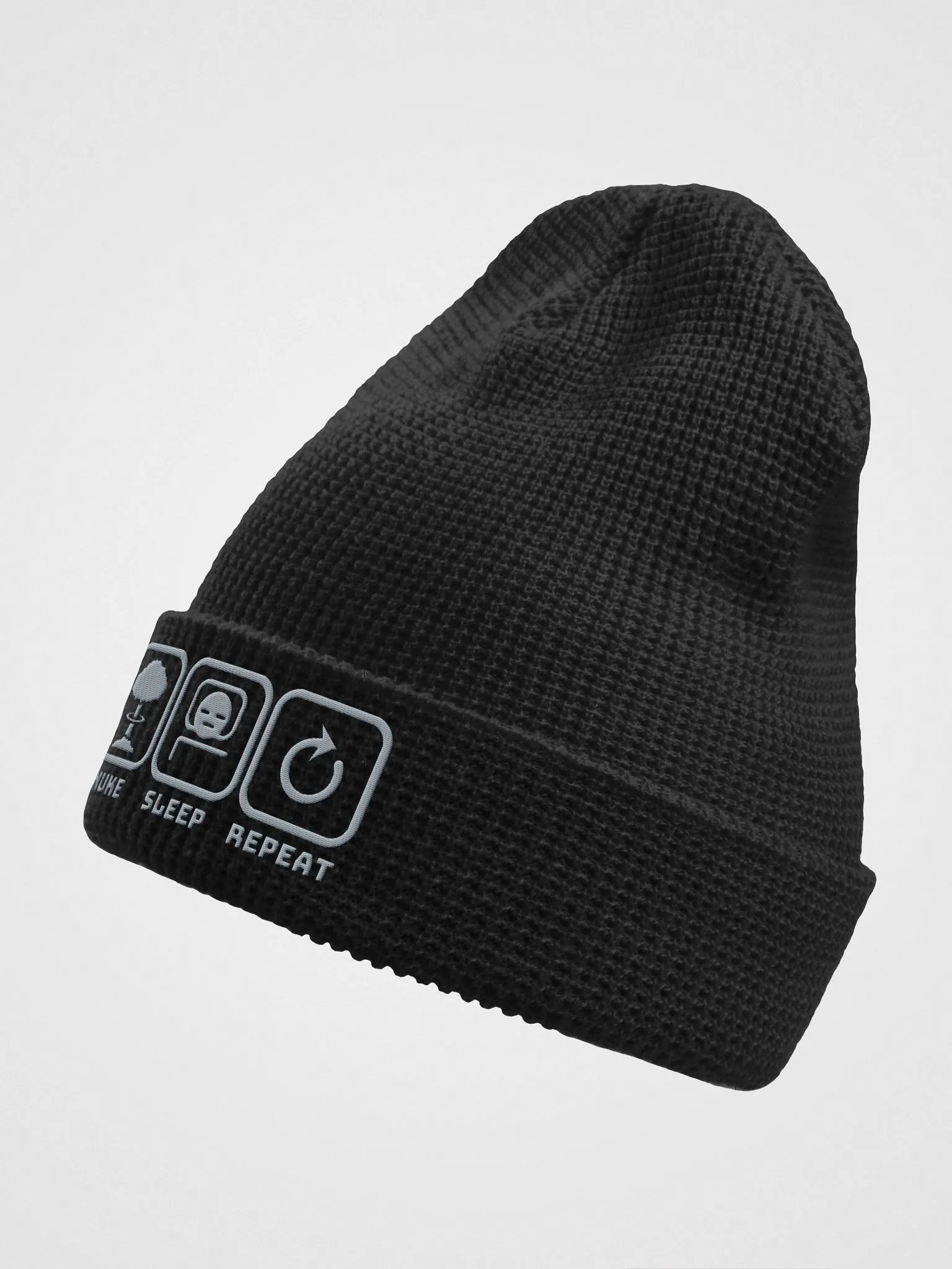 Nuke, Sleep, Repeat Waffle Beanie product image (4)