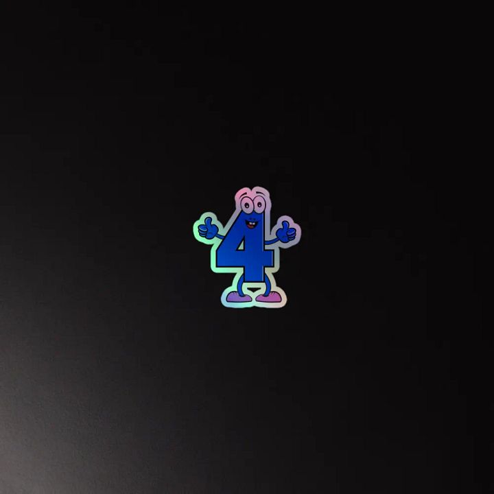 Number 4 Fun Holographic Sticker product image (2)