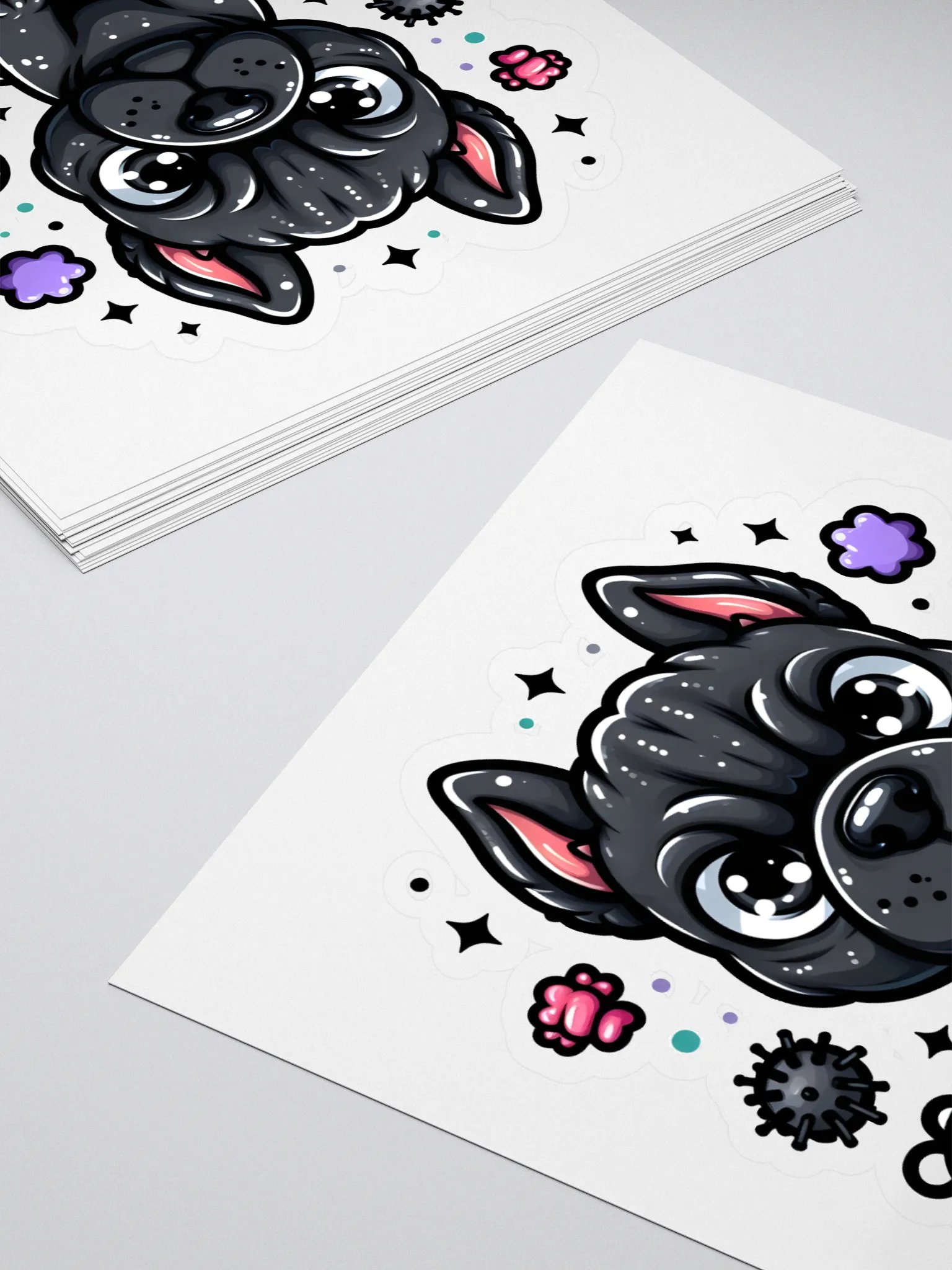 Playful Black Cane Corso Sticker – Surrounded by Toys Design product image (4)