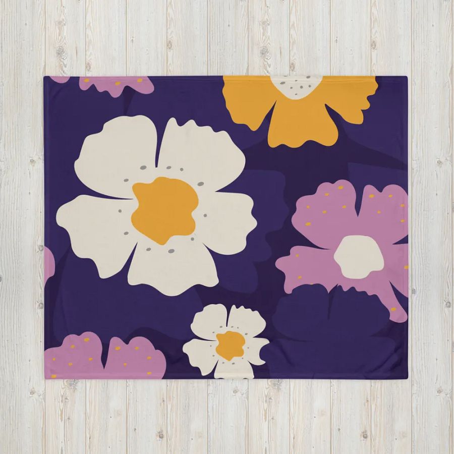 Violet & Golden Flowers Blanket product image (7)