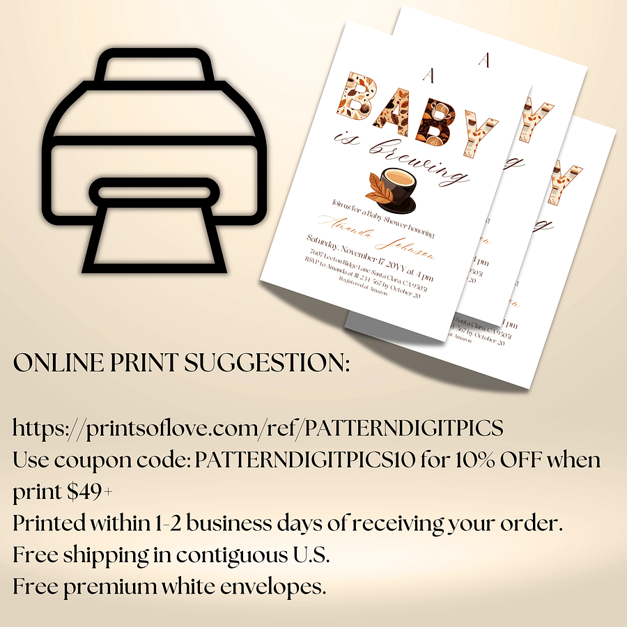 A Baby is Brewing Baby Shower Invite, Rustic Gender Neutral Baby Shower, Coffee Themed Brunch Invitation, Digital Download Canva Template product image (10)
