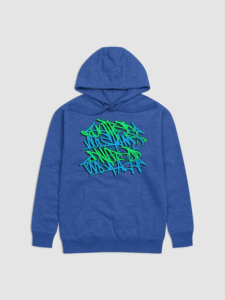 United We Stand, Divided We Fall (green and blue graffiti), Hoodie 03 product image (1)