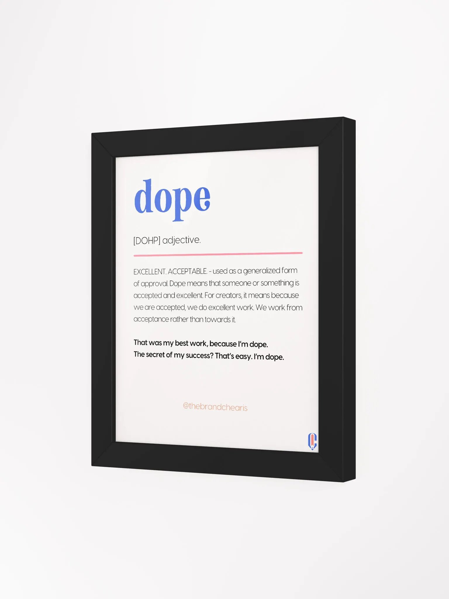 Vibrant Ayous Wood Framed DOPE Poster product image (93)