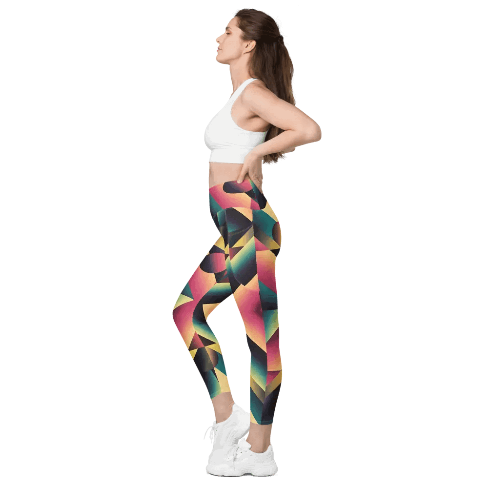 Abstract Lithographic Pattern Design Leggings with pockets - V7 product image (10)