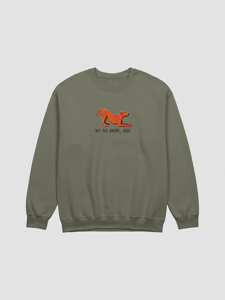 Hit the Rhode, Jack Sweatshirt (Embroidered) of a Rhodesian Ridgeback(Red) product image (7)