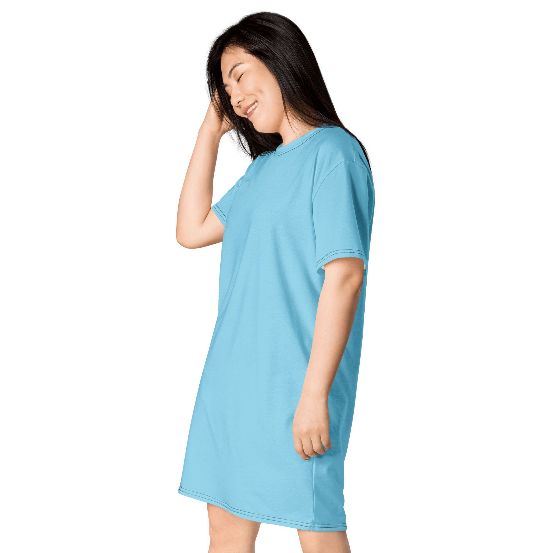 Oversized T-Shirt Dress - Serene Columbia Blue, Sizes 2XS-6XL product image (3)