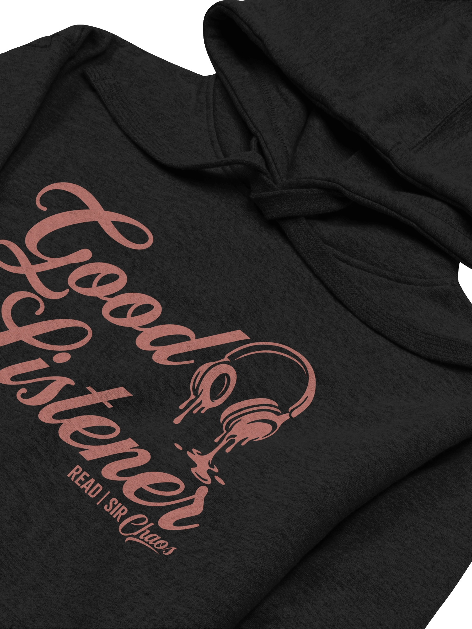 Good Listener Hoodie Pink Text product image (3)
