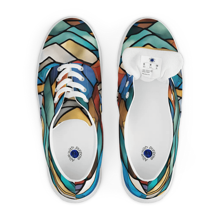 Mountain Majesty Stained Glass Art Mens Laceups product image (7)