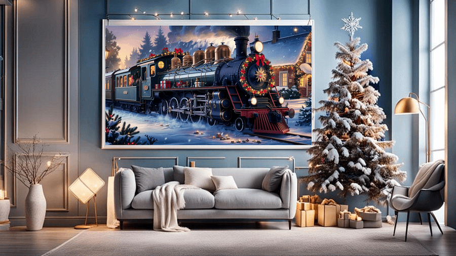 Mesmerizing Christmas Train A Nostalgic Winter Journey - Frame TV II product image (3)