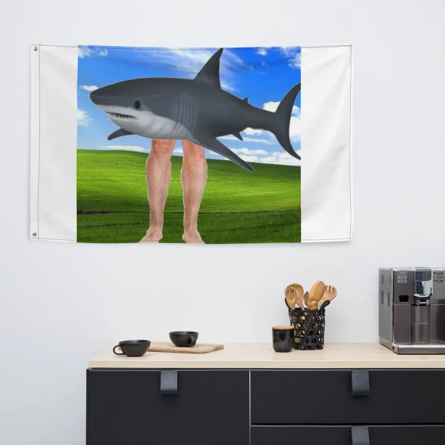 Shark Religion Funny Flag product image (6)