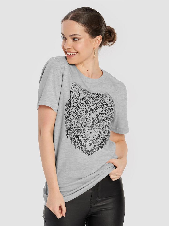 Intricate Wolf Head Artistic T-Shirt product image (1)