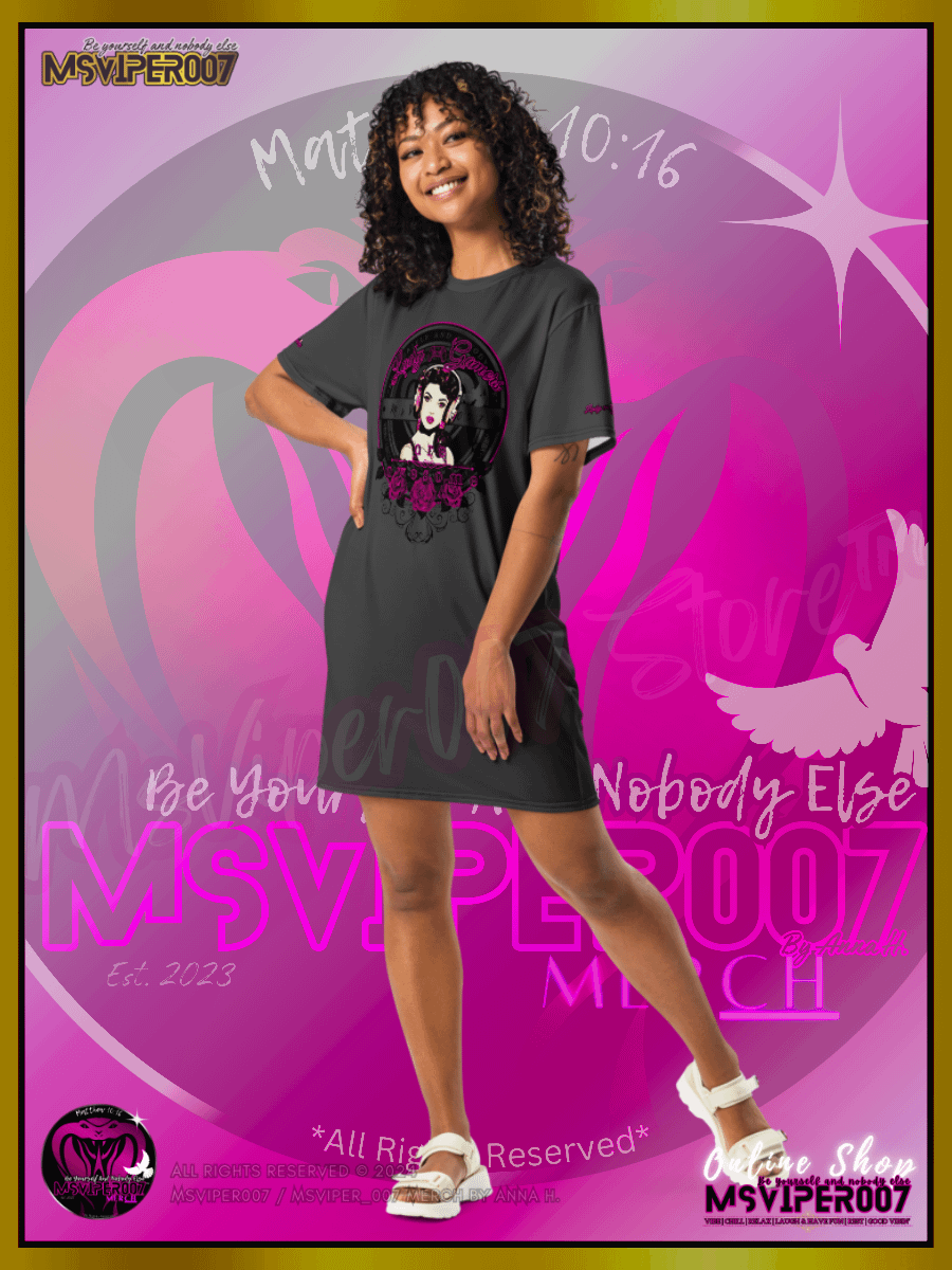 T-Shirt Dress - MsViper007's "Lady Gamers Are Awesome™ | [V3] (eclipse/solid)" T-Shirt Dress product image (1)